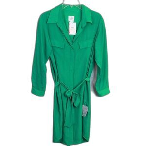 Suzi Chin For Maggy Boutique Solid Green Dress Women's 8 NWT